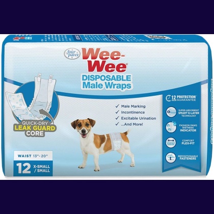 Four Paws Wee Wee Disposable Male Dog Wraps