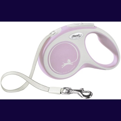 Flexi Comfort Retractable Nylon Tape Dog Leash Pink