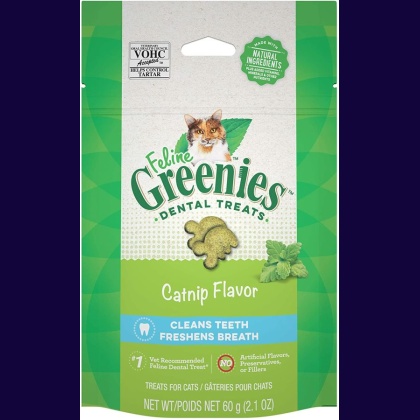 Greenies Feline Natural Dental Treats Catnip Flavor