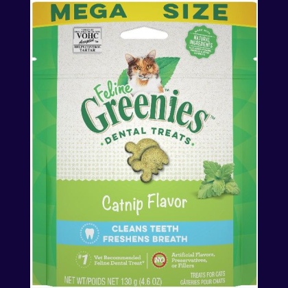 Greenies Feline Natural Dental Treats Catnip Flavor