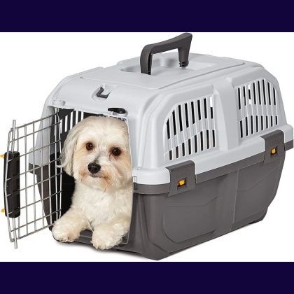 MidWest Skudo Travel Carrier Gray Plastic Dog Carrier