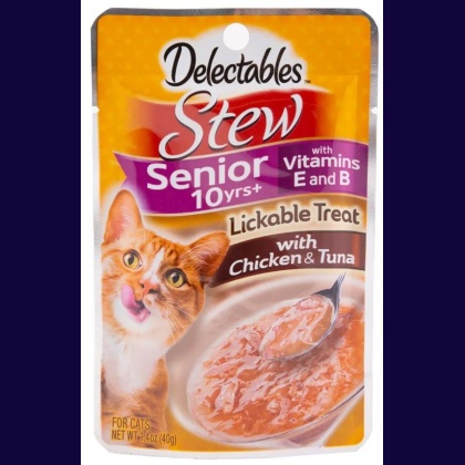 Hartz Delectables Stew Senior Lickable Cat Treats - Chicken & Tuna