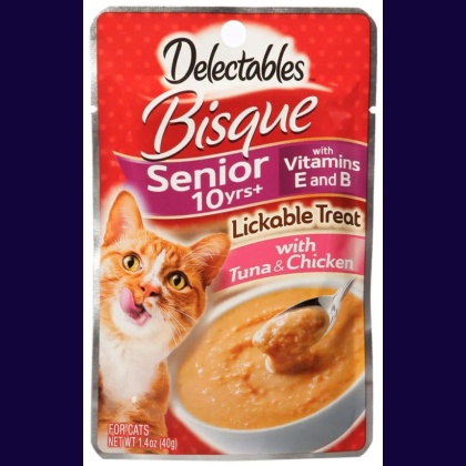 Hartz Delectables Bisque Senior Lickable Cat Treats - Tuna & Chicken