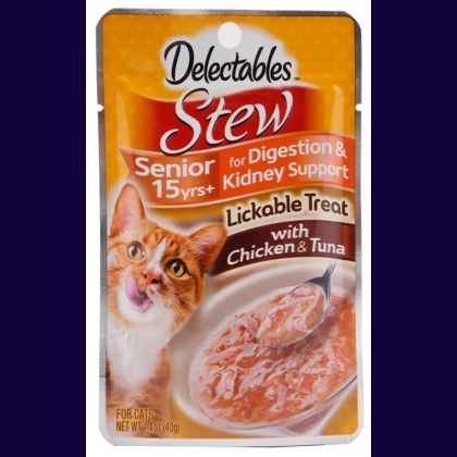 Hartz Delectables Stew Senior Cat Treats - Chicken & Tuna