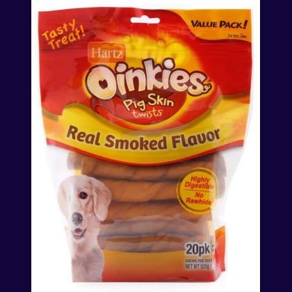 Hartz Oinkies Pig Skin Twists - Real Smoked Flavor