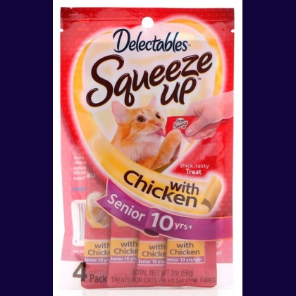 Hartz Delectables Senior Squeeze Up Lickable Cat Treat - Chicken