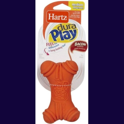 Hartz Dura Play Bacon Scented Soft Dog Bone Toy Medium