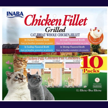 Inaba Chicken Fillet Cat Treat Whole Chicken Fillet Variety Pack