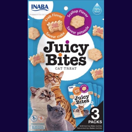 Inaba Juicy Bites Cat Treat Scallop and Crab Flavor