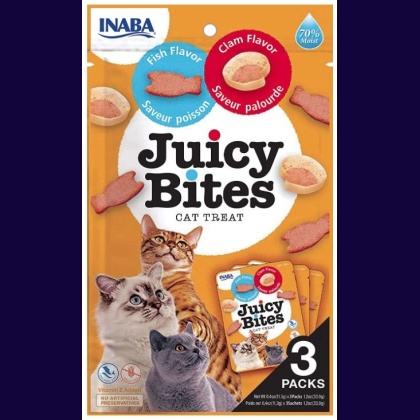 Inaba Juicy Bites Cat Treat Fish and Clam Flavor