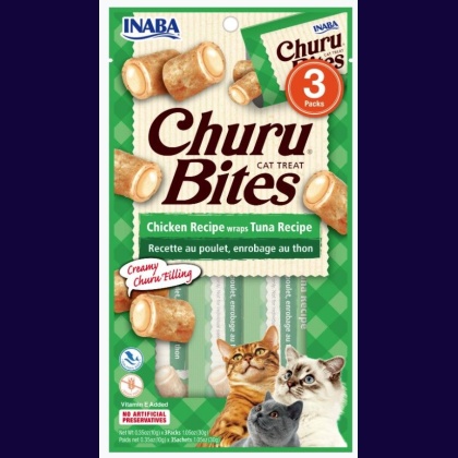 Inaba Churu Bites Cat Treat Chicken Recipe wraps Tuna Recipe