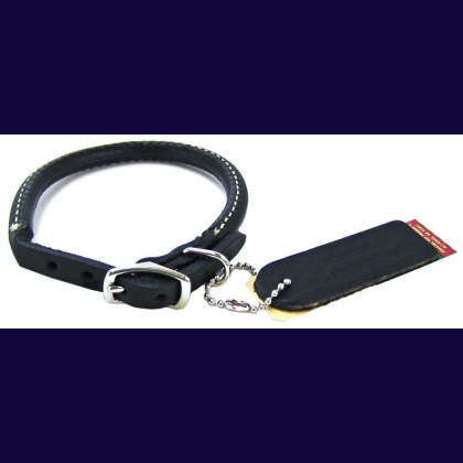 Circle T Pet Leather Round Collar - Black