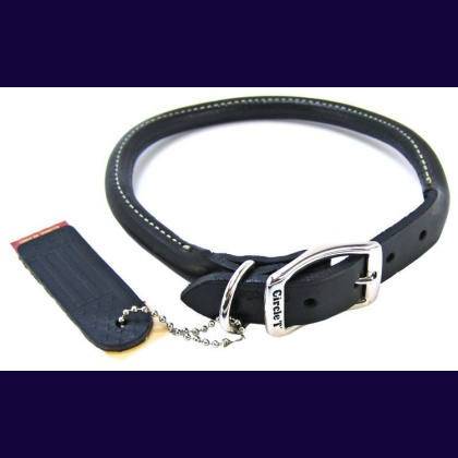 Circle T Pet Leather Round Collar - Black