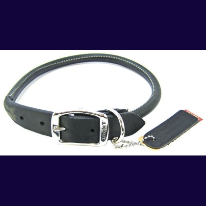 Circle T Pet Leather Round Collar - Black