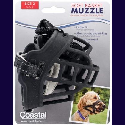 Coastal Pet Soft Basket Muzzle for Dogs Black