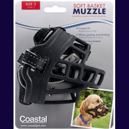 Coastal Pet Soft Basket Muzzle for Dogs Black