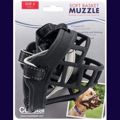 Coastal Pet Soft Basket Muzzle for Dogs Black