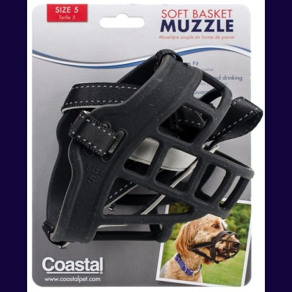 Coastal Pet Soft Basket Muzzle for Dogs Black