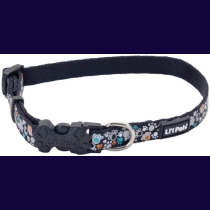 Li'L Pals Reflective Collar - Teal and Orange Paws