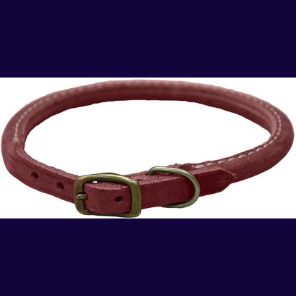 Circle T Rustic Leather Dog Collar Brick Red