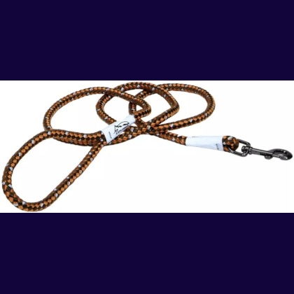 K9 Explorer Reflective Braided Rope Snap Leash - Campfire Orange