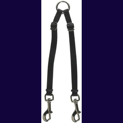 Coastal Pet Two Dog Adjustable Nylon Coupler Black