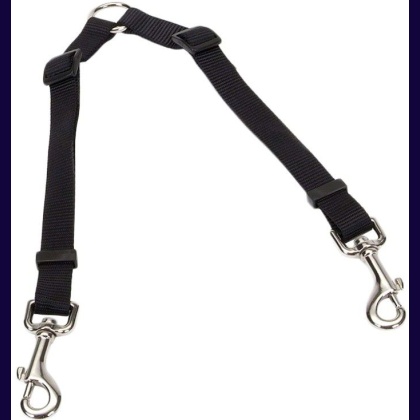 Coastal Pet Two Dog Adjustable Nylon Coupler Black