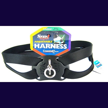 Coastal Pet Size Right Nylon Adjustable Harness - Black