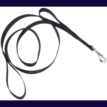 Loops 2 Double Nylon Handle Leash - Black