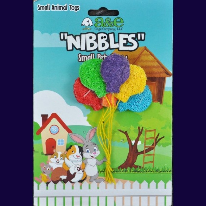 AE Cage Company Nibbles Balloon Bunch Loofah Chew Toy