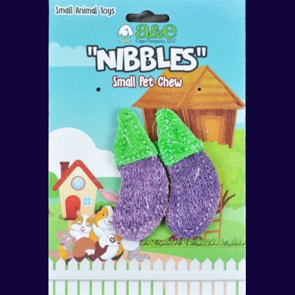 AE Cage Company Nibbles Eggplant Loofah Chew Toys