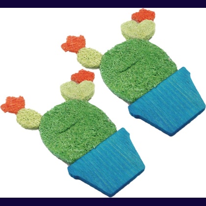 AE Cage Company Nibbles Potted Cactus Loofah Chew Toys