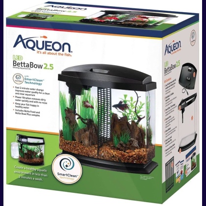 Aqueon LED BettaBow 2.5 SmartClean Aquarium Kit Black