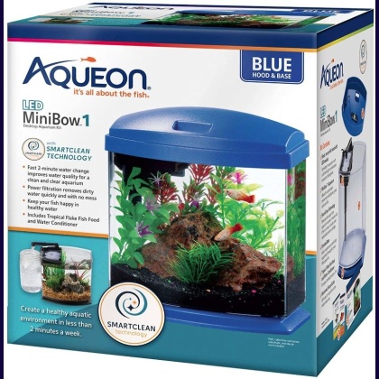 Aqueon LED MiniBow 1 SmartClean Aquarium Kit Blue