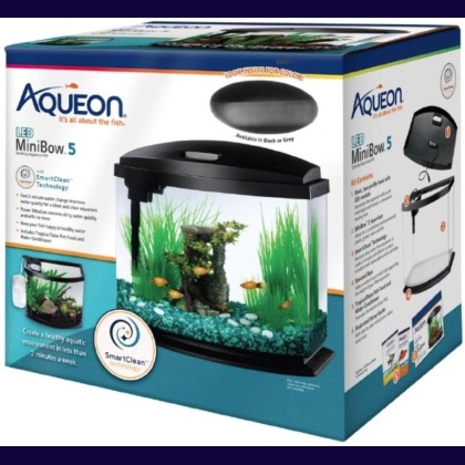 Aqueon LED MiniBow 5 SmartClean Aquarium Kit Gray