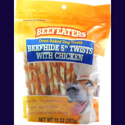 Beefeaters Oven Baked Beefhide & Chicken Twists Dog Treat