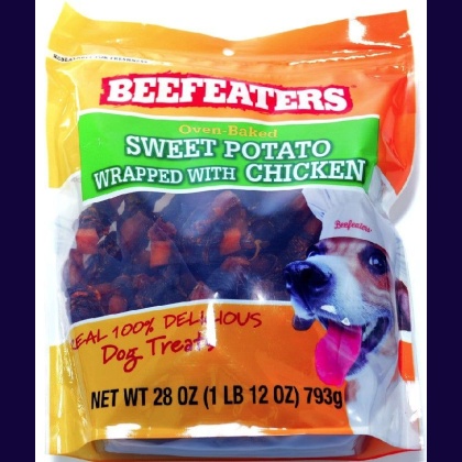 Beefeaters Oven Baked Sweet Potato Wrapped with Chicken Dog Treat