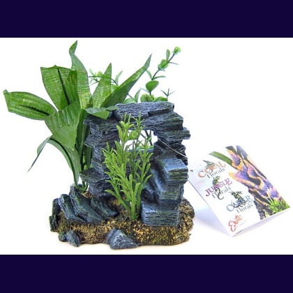 Blue Ribbon Rock Arch with Plants Ornament