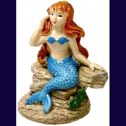 Blue Ribbon Exotic Environments Poised Mermaid Aquarium Ornament