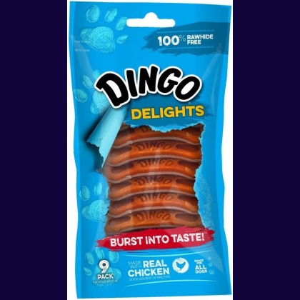 Dingo Delights 100% Rawhide Free Dog Treats with Real Chicken