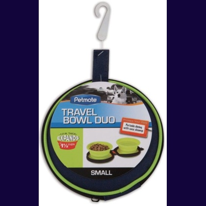 Petmate Silicone Travel Duo Bowl Green