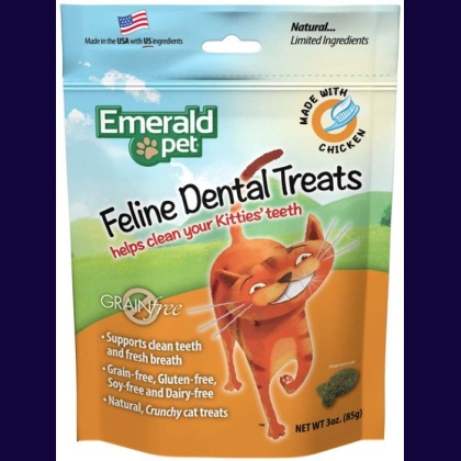 Emerald Pet Feline Dental Treats Chicken Flavor