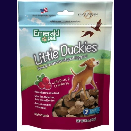 Emerald Pet Little Duckies Dog Treats with Duck and Cranberry