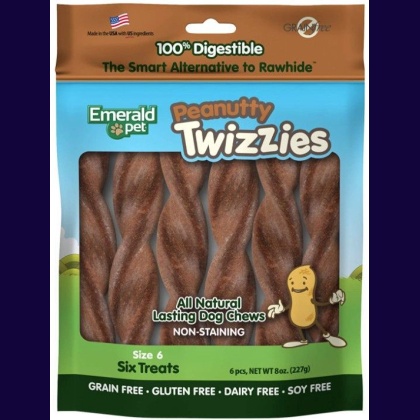 Emerald Pet Peanutty Twizzies Natural Dog Chews