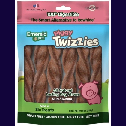 Emerald Pet Piggy Twizzies Natural Dog Chews