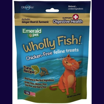 Emerald Pet Wholly Fish! Digestive Health Cat Treats Tuna Recipe