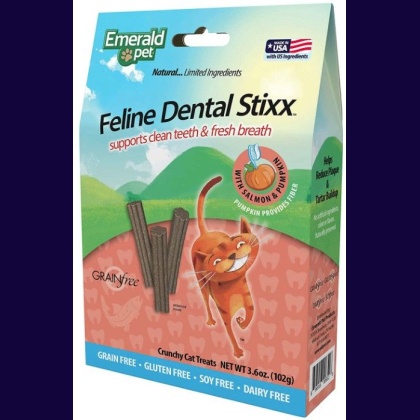 Emerald Pet Feline Dental Stixx Salmon and Pumpkin Recipe