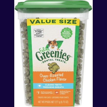 Greenies Feline Natural Dental Treats Oven Roasted Chicken Flavor