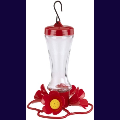 More Birds Impatiens Glass Hummingbird Feeder