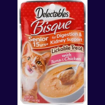 Hartz Delectables Bisque Senior Cat Treats - Tuna & Chicken